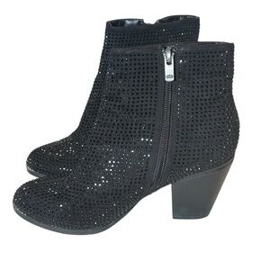 Juicy Couture Studded Ankle Boots Black Heeled Ladies 7 80's Style Whimsigoth
